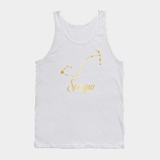 Scorpio Zodiac Constellation in Gold Tank Top